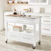 ACME Ottawa Kitchen Cart; Stainless Steel & White YF