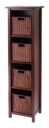 Milan 5pc Storage Shelf with Baskets; Cabinet and 4 Small Baskets; 3 cartons