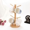 Coffee Tea Cup Rack Holder Tree Shape Wood  Mug Storage Stand Drinkware Shelf