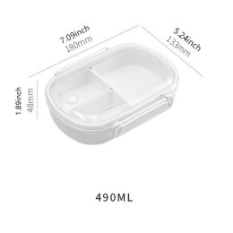 Microwaveable Lunch Box Divided Fruit Box Pupils Portable Lunch Box Fresh-keeping Box (Sizes: 490ml)