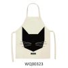 1pcs Kitchen Apron Cute Cat Printed Sleeveless Cotton Linen Aprons For Men Women Home Cleaning Tools