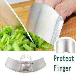 1/2/5 Pcs Finger Protect Stainless Steel Knife Cut Hand Finger Protection Tool Kitchen Gadgets (Color: Silver, size: 2pcs sold)