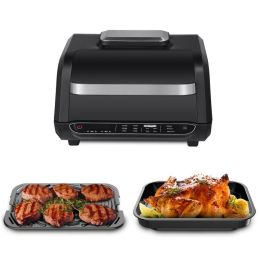 Home And Commercial Indoor Multi In1 Smokeless Electric Grill (Color: Dark Grey, Type: 7-in-1)