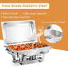 9 Quart 2 Packs Chafing Dish Chafer Dishes Buffet Set Stainless Steel Rectangular Chafing Dish Set