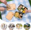 NICELOCK 18/8 Stainless Steel Bento Box With Bamboo Lid Healthy Lunch Box Food Containers Food Storage Benton Box For Office;  Outdoor;  School