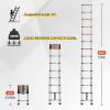 Simple Deluxe Telescoping Ladder 8.5FT Aluminum One-Button Retraction Extension System for Indoor and Outdoor Use