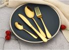 Flatware Set 24 Pieces Silverware Stainless Steel Cutlery Set Include Knife Fork Spoon Mirror Polished Dishwasher Safe