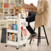 Multifunction 3-Tier Utility Storage Cart Metal Rolling Trolley W/ DIY Pegboard Baskets