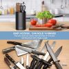 Knife Block Holder, Cookit Universal Knife Block without Knives, Unique Double-Layer Wavy Design, Round Black Knife Holder for Kitchen, Space Saver Kn