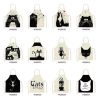 1pcs Kitchen Apron Cute Cat Printed Sleeveless Cotton Linen Aprons For Men Women Home Cleaning Tools