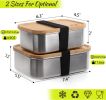 NICELOCK 18/8 Stainless Steel Bento Box With Bamboo Lid Healthy Lunch Box Food Containers Food Storage Benton Box For Office;  Outdoor;  School