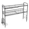 Over Sink Dish Rack, 2 Tier Stainless Steel Dish Rack Rustproof Durable Above Kitchen Sink Shelf Dish Drainer, Silver