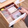 Drawer Dividers Organizer 4 Pack, Adjustable Grid Drawer Separators for Socks Underwear Makeup Storage